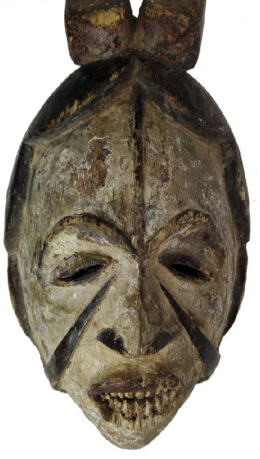 Masque Idoma blanc à cornes – Nigeria