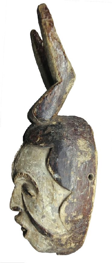 Masque Idoma blanc à cornes – Nigeria