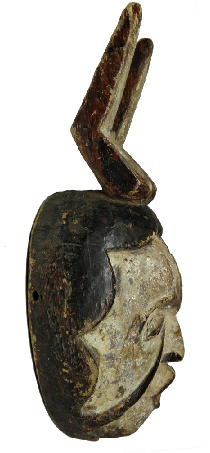 Masque Idoma blanc à cornes – Nigeria